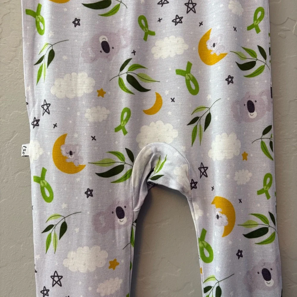Laree + Co Morgan gray koala bamboo convertible footie pajamas 6-12 months NEW